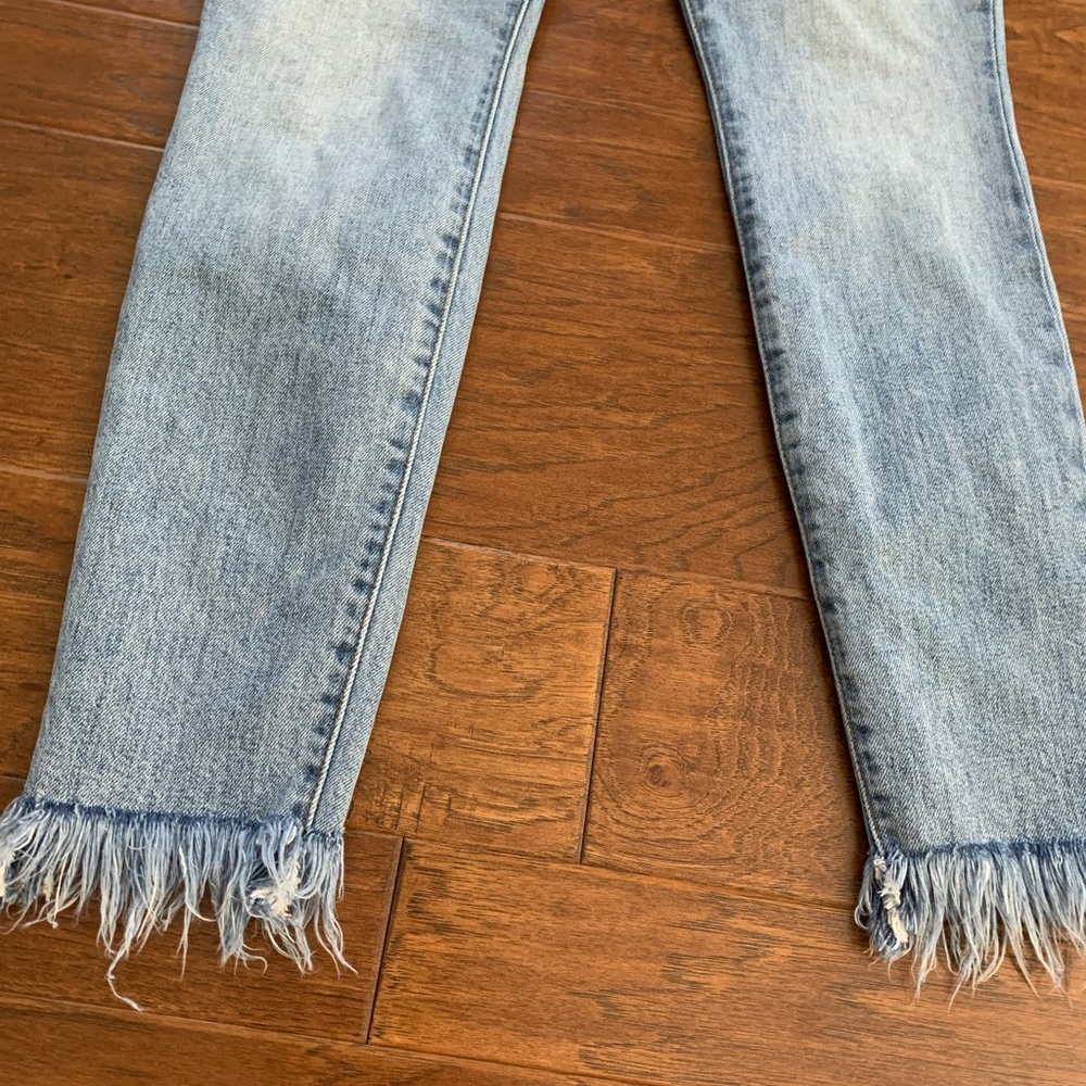 Joe’s frayed ankle jeans